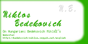 miklos bedekovich business card